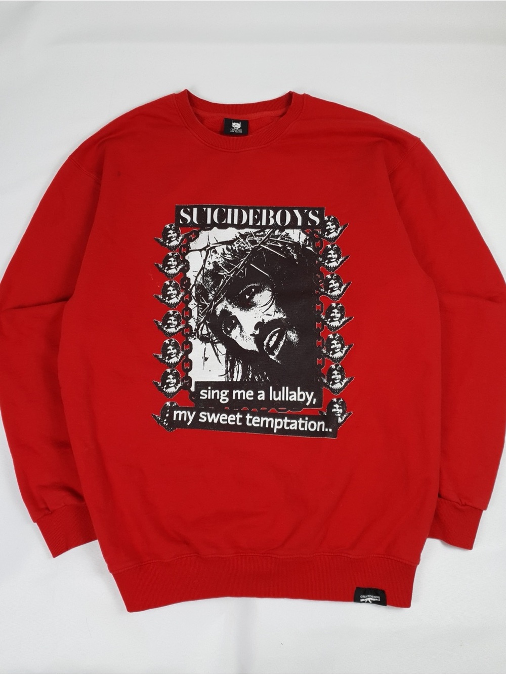 G59 Suicideboys Christo Red Sweater Sing Me A Lullaby My Sweet Temptation Size L